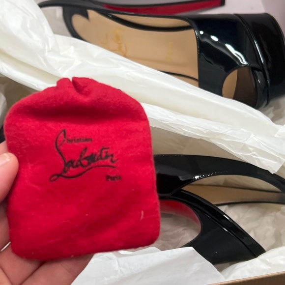 Christian Louboutin  lady peep sling size 38 - Picture 6 of 7